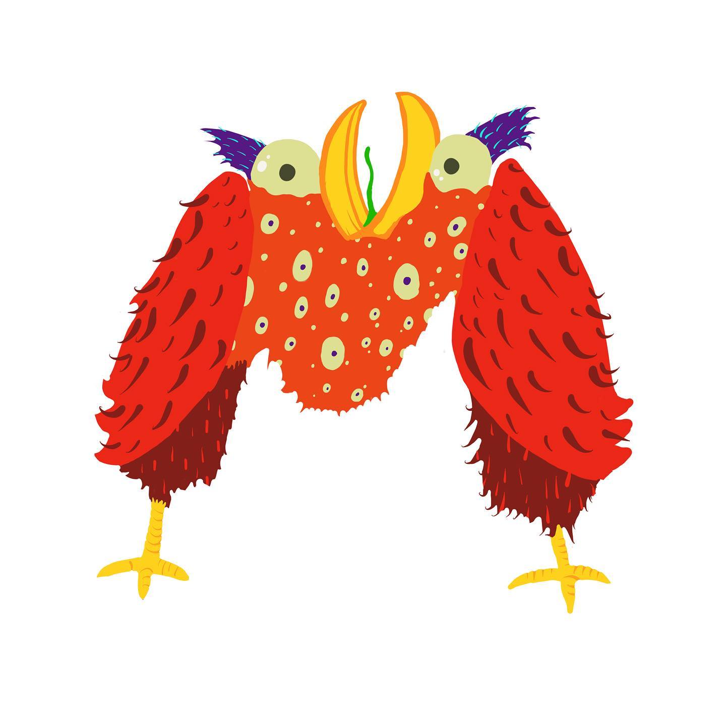 Bird shaped like an ‘M’? #monsters #illustration #procreate