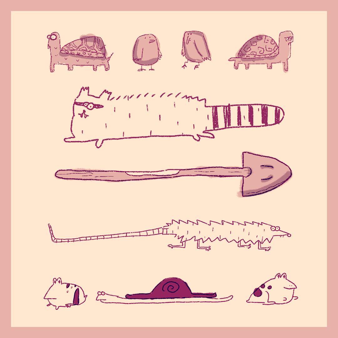 A selection of simple line drawing #critters comes from some recent #design website work. #illustration #weeklypost