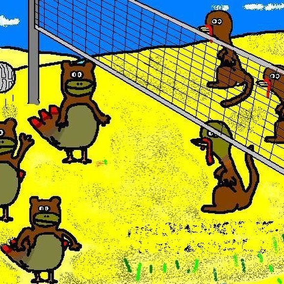 these belong on the internet somewhere - collection of some old #mspaint and photoshop drawings from high school. #turkeymonkeys vs. #monkeyturkeys, bear in airport, gator jump, cards outside, jurrassic jump, #nomonkeybusiness, and magic mustache wand