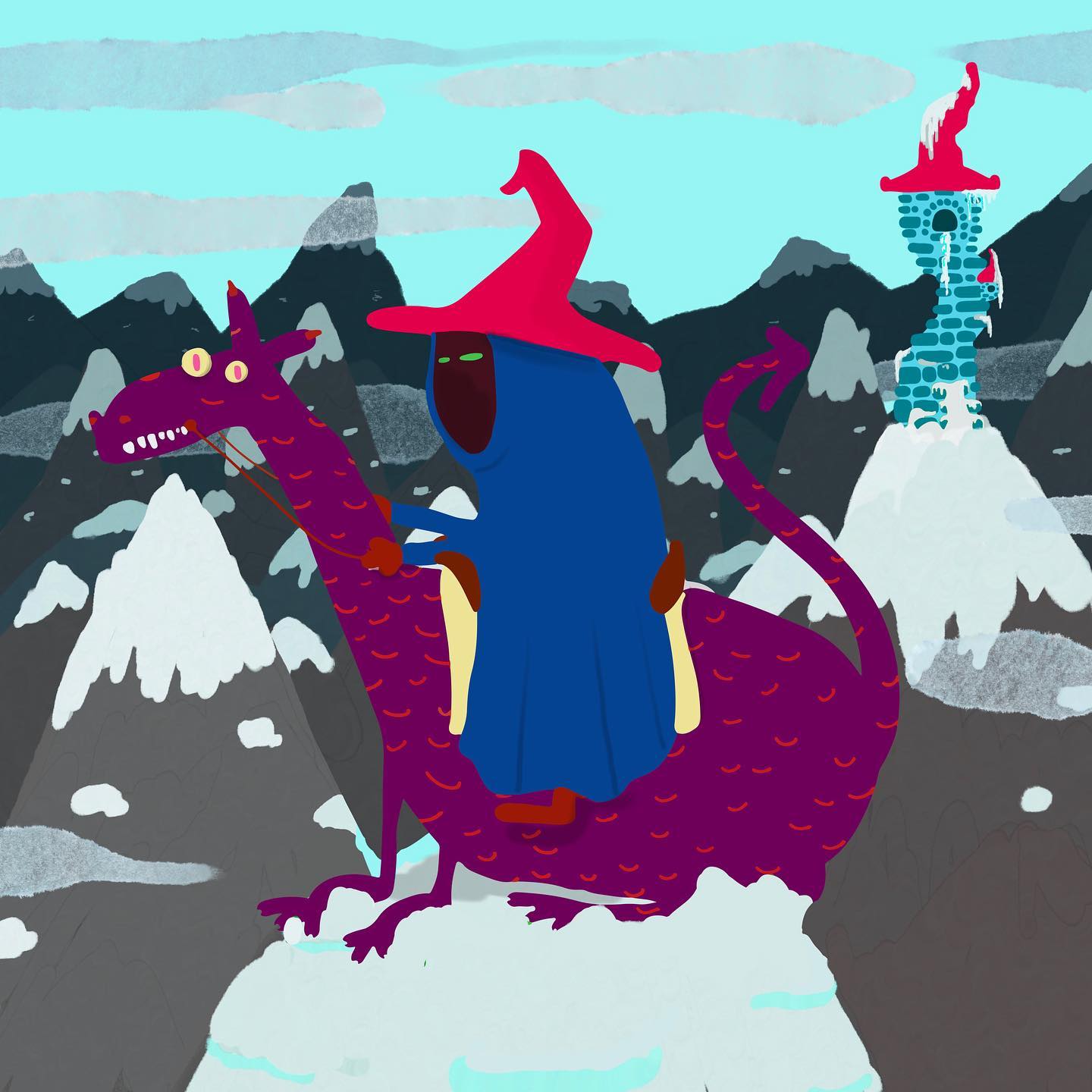 Mountain wizard, thats three! Now its officially a series. #illustration #wizard