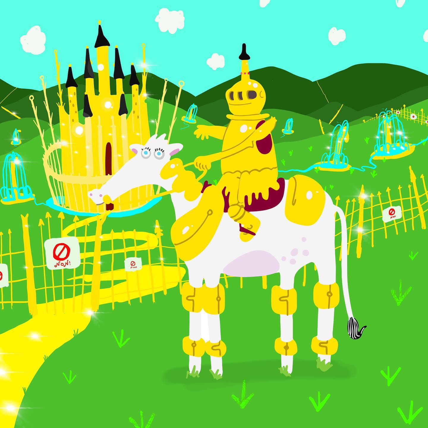 Fancy cow knight #illustration