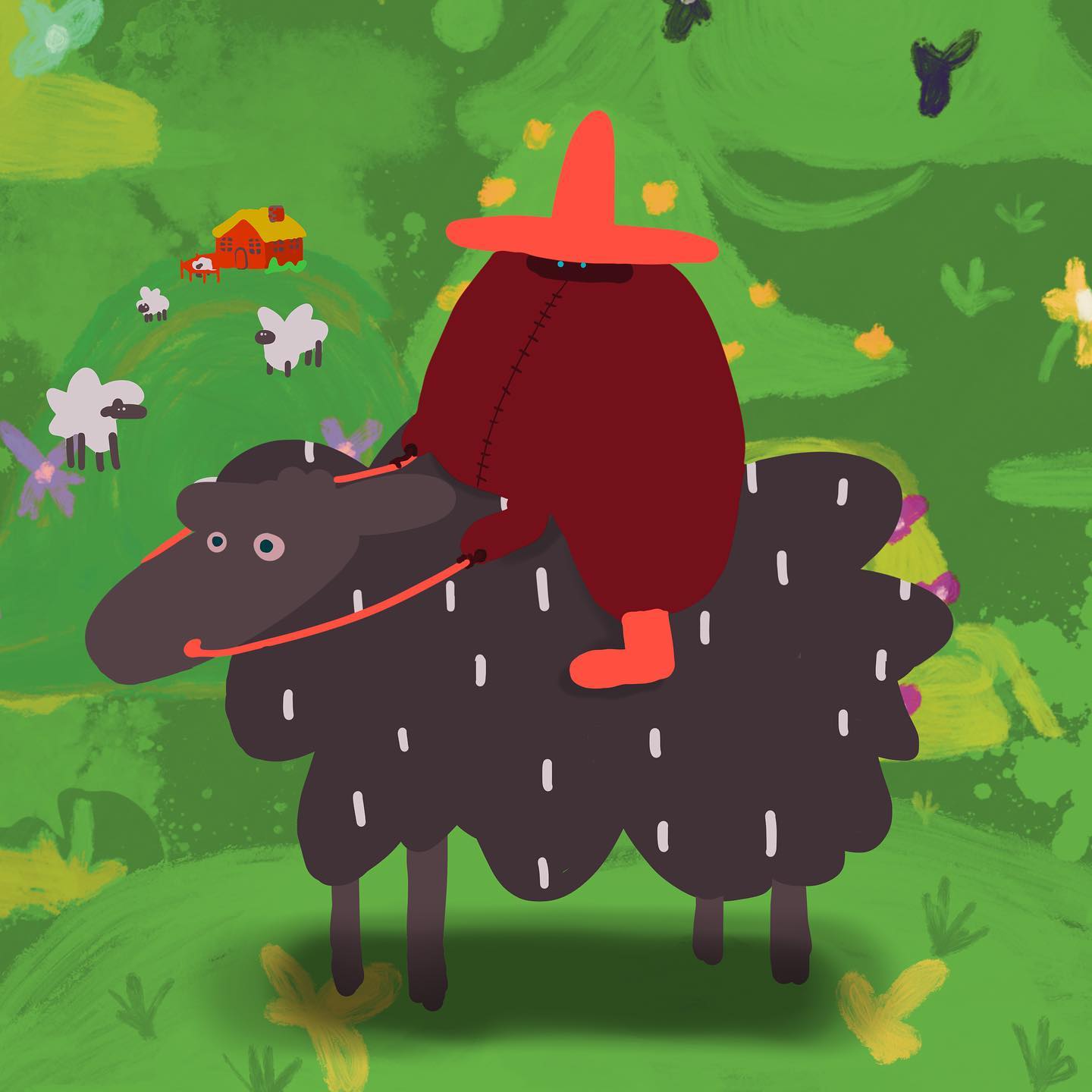 Sheep knight…basically i think thats what a shepherd is more or less. #illustration