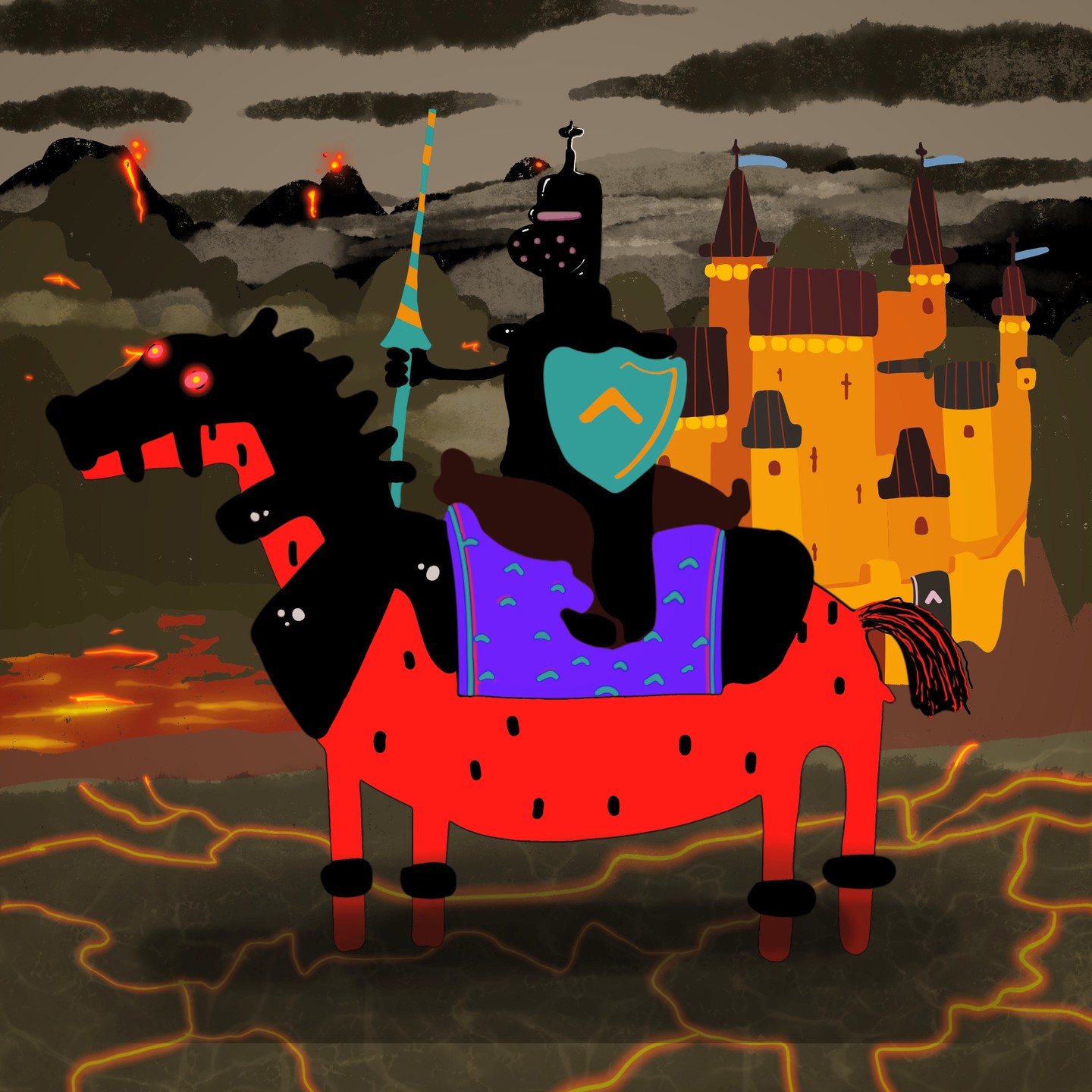 Last knight for now. Knights, wizards and slugs, ok what else should I do? #illustration #blackknight