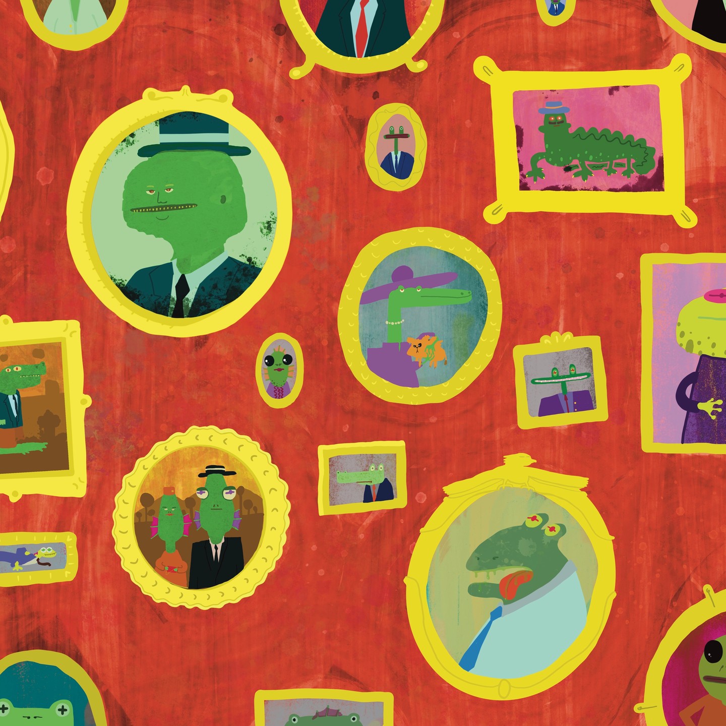 Lizard people on the pub wall. #lizardperson #lizardpeople #illustration
